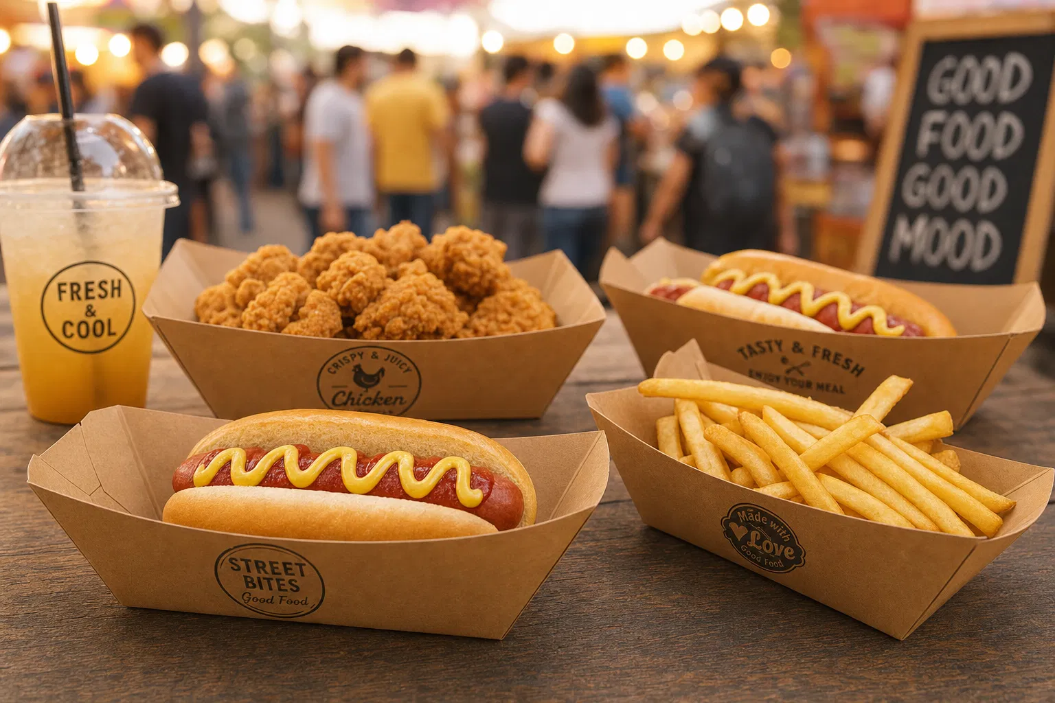 Aqueous coated paper food trays for low-plastic food service