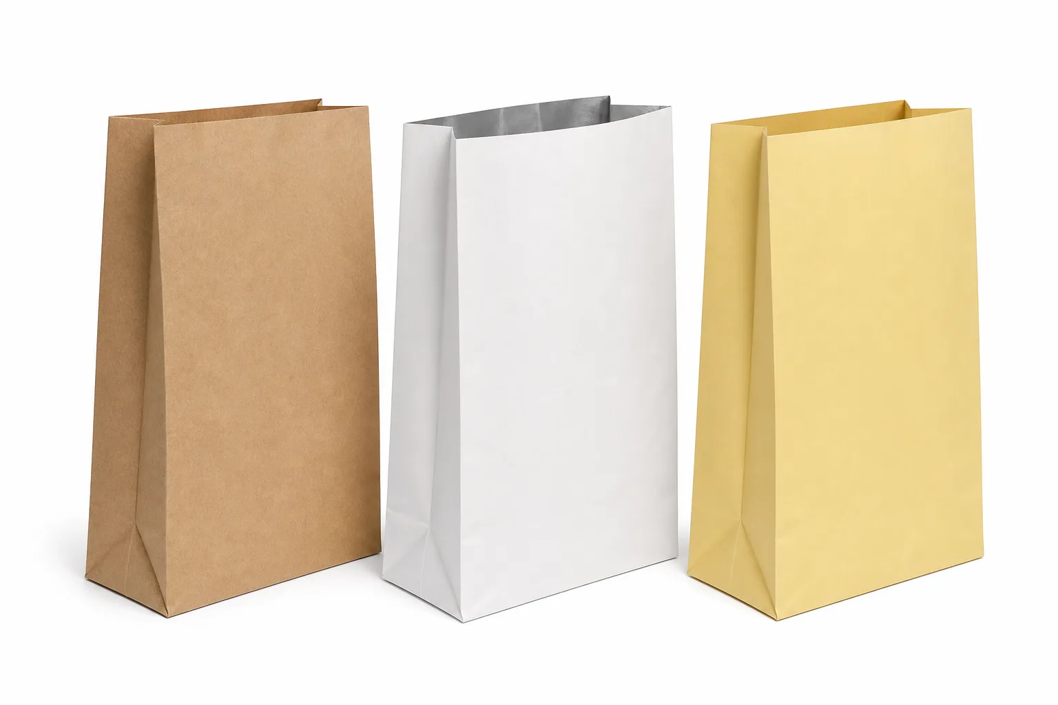 PE-lined gusseted paper bags for food service — moisture barrier food packaging bags wholesale