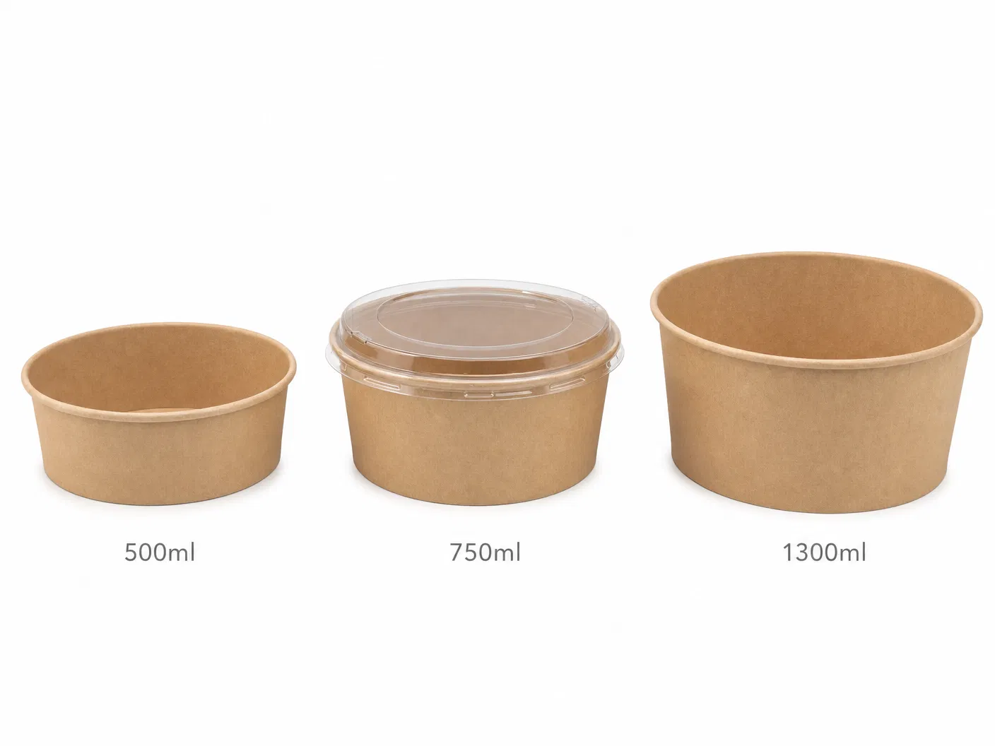 Salad bowls with clear PET lids