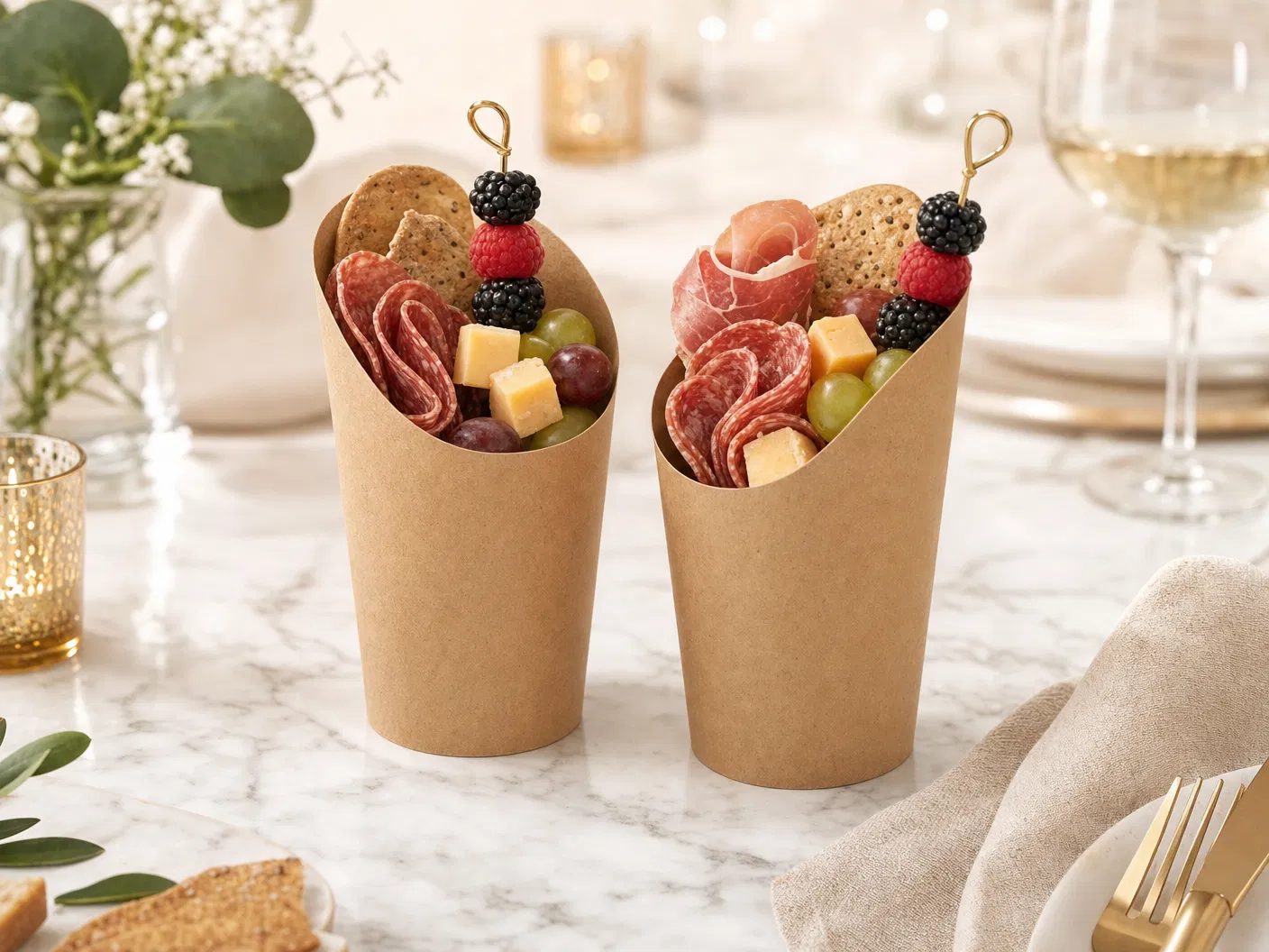 12oz kraft paper snack cup in natural brown — chip cup by CupsPak